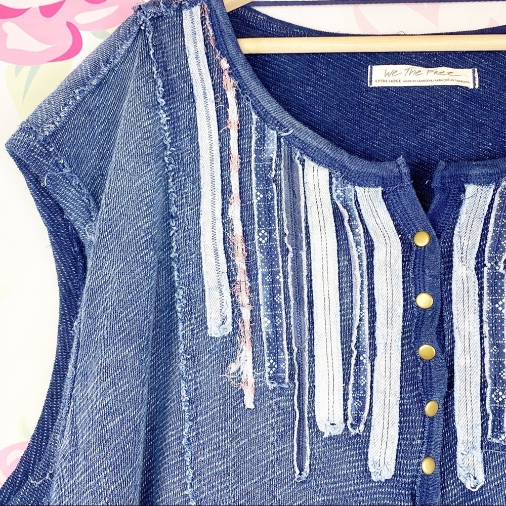 NEW Free People Harvey Muscle Distressed Oversized Tank Top Shirt M - Picture 10 of 15